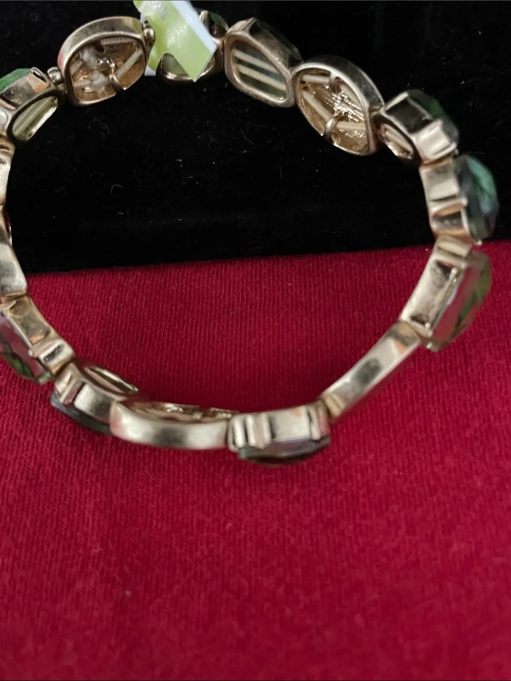 Macy's Green Abalone-Style Faceted Stretch Bracelet